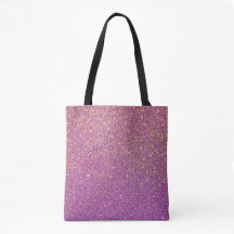 Faux Glitter Modern Rosa and Lila Tote Bag