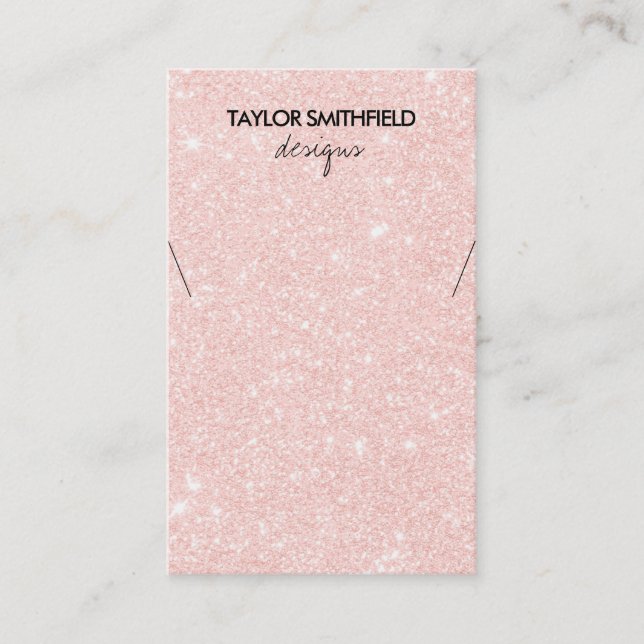 Faux Glitter Necklace Visning Visitkort (Framsida)