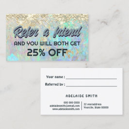 faux glitter opal referenskort visitkort