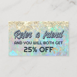 faux glitter opal referenskort visitkort