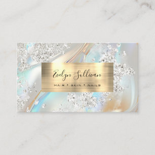 Faux Glitter Pearlescent Ivory Foil Affärskort Visitkort