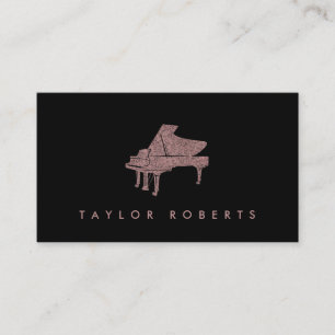faux glitter piano visitkort