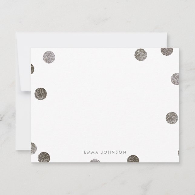 Faux Glitter Polka Dot Personal Stationery Inbjudningar (Framsida)