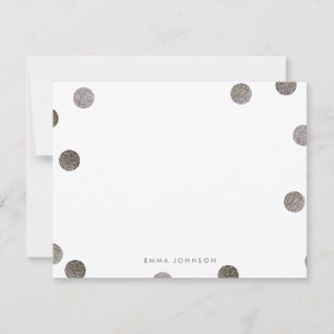 Faux Glitter Polka Dot Personal Stationery Inbjudningar