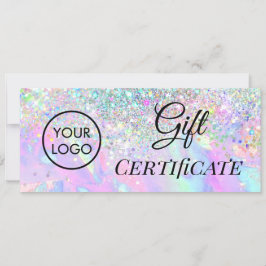 Faux glitter-presentkort för opal logotyp