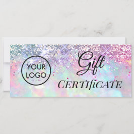 Faux glitter-presentkort för opal logotyp