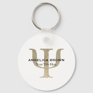 Faux Glitter Psi-symbol Nyckelring