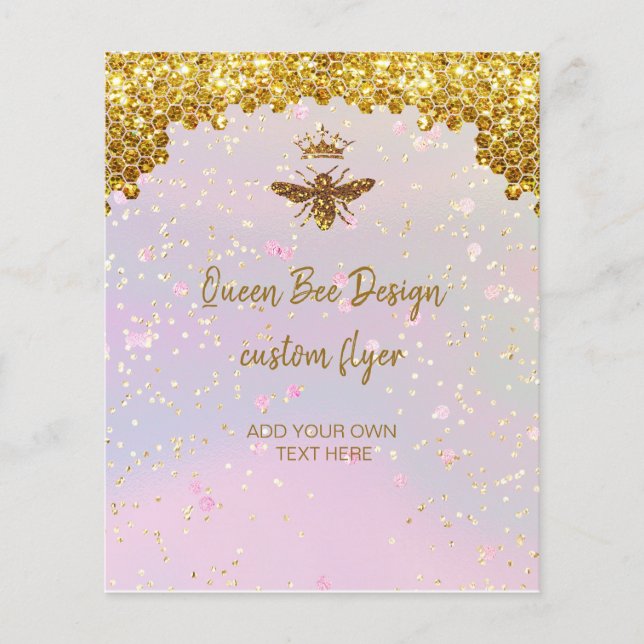 faux glitter Queen Bee flyer (Framsidan)