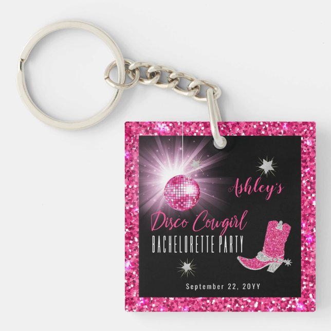 Faux Glitter Rosa Disco Cowgirl Bachelorette Party (Framsidan)