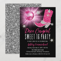 Faux Glitter Rosa Disco Cowgirl Sweet 16 Party