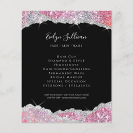 Faux glitter rosa sequin flyer