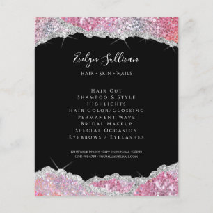 Faux glitter rosa sequin flyer
