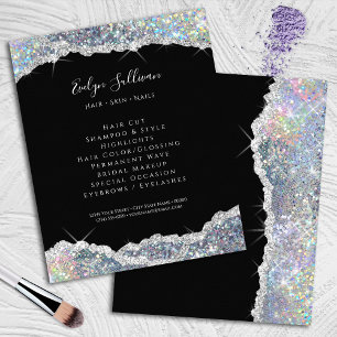 Faux glitter silver-sekvinflygare flygblad