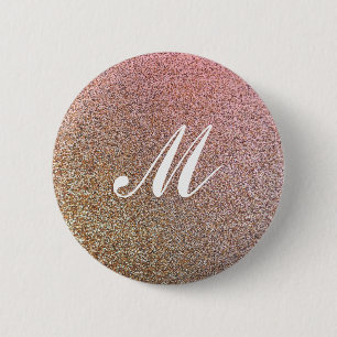 Faux Glitter Sparkly Ro-Guld Button Knapp