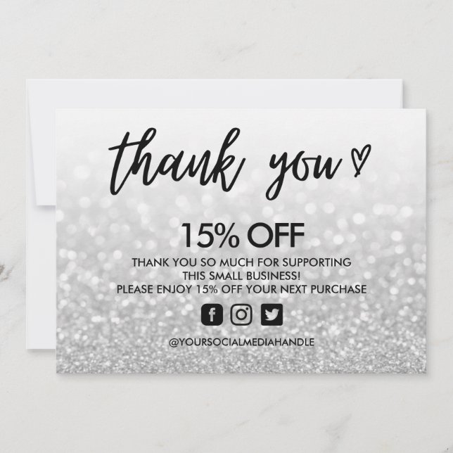 Faux Glitter Tack Heart Media Insert Inbjudningar (Framsida)