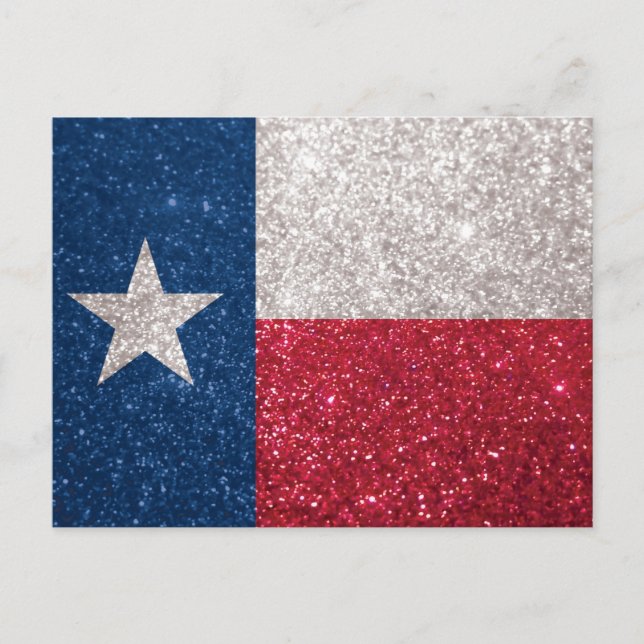 Faux Glitter Texas flagga Vykort (Framsida)