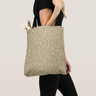 Faux Glitter Tote Bag-Guld Tygkasse