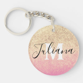 Faux Glitter Two Tone Rosa Guld Monogrammed