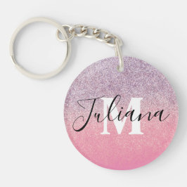 Faux Glitter Two Tone Rosa Lila Monogrammed