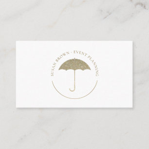 Faux Glitter Umbrella Logotyp Visitkort