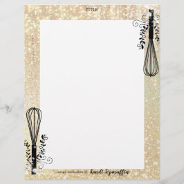 Faux glitter whisk personlig recept letterhead