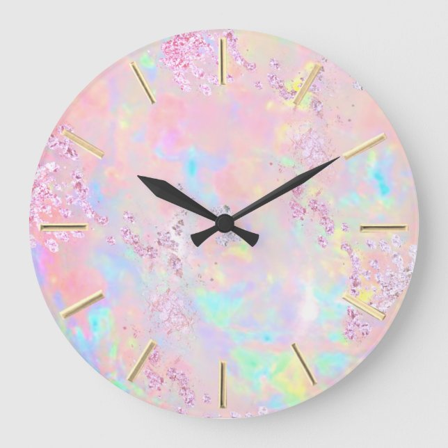 FAUX glitteropal  Stor Klocka (Framsida)