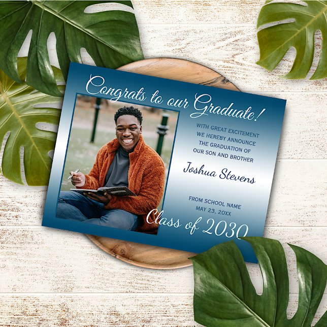 Faux Glossy Teal Blue Studenten annons Vykort (Skapare uppladdad)