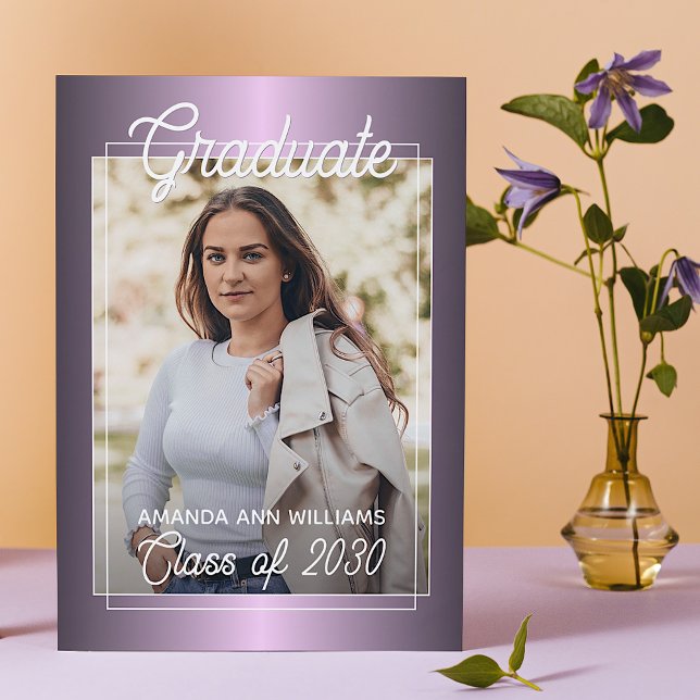 Faux Glossy Violet Rosa Lila Studenten Meddelande (Skapare uppladdad)