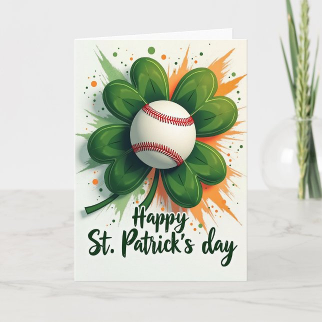Faux Gold Baseball Luck Card Kort (Framsida)
