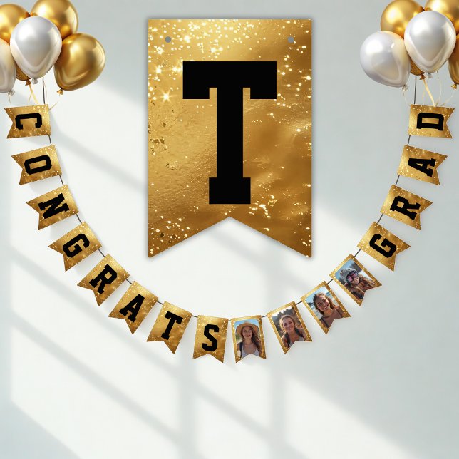 Faux Gold CONGRATULATIONS! sparkling Party Vimplar (Skapare uppladdad)