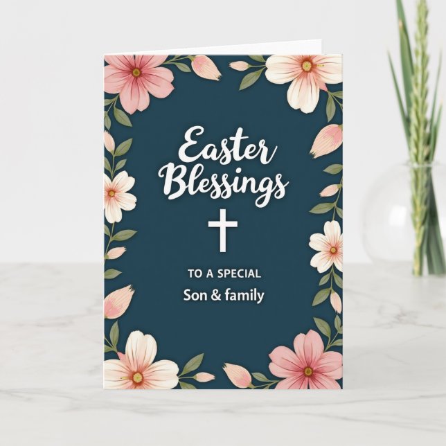 Faux Gold Easter Blessings Card Kort (Framsida)
