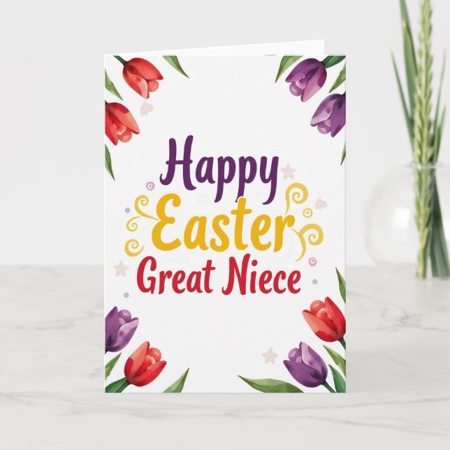 Faux Gold Easter Niece Card Kort (Framsida)