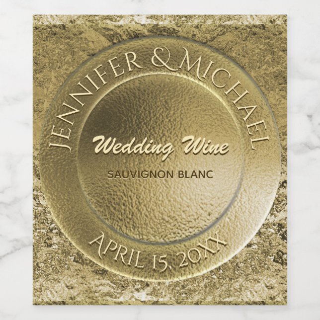 Faux Gold Foil Anpassningsbar Vin etikett (Singel etikett)