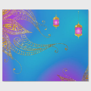 Faux Gold Foil Arabian Bollywood Presentpapper