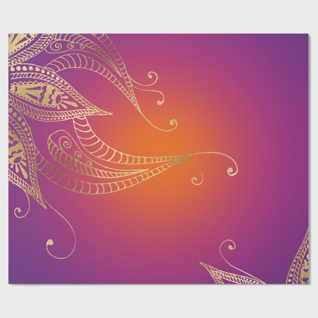 Faux Gold Foil Arabian Bollywood Presentpapper (Platt)