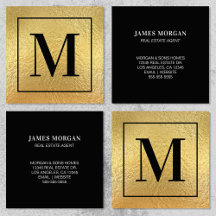 Faux Gold Foil Black Gräns Monogram