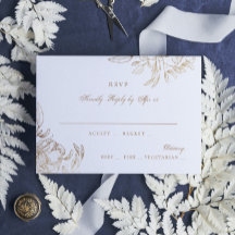 Faux Gold Foil Blommigt Hand plockade Elegant bröl