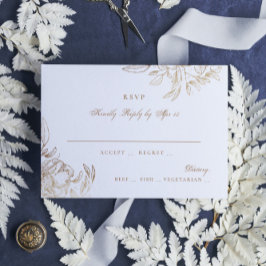 Faux Gold Foil Blommigt Hand plockade Elegant bröl OSA Kort