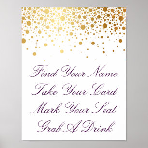 Faux Gold Foil Bröllop Poster ANPASSNINGSBAR