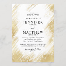 Faux Gold Foil Brush Stroke Bröllop