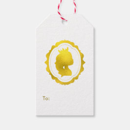 Faux Gold Foil Cameo Princess Presentetikett
