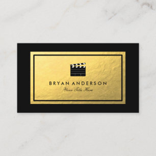Faux Gold Foil - Clapperboard Affärskort Visitkort