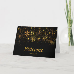 Faux Gold Foil Confetti Elegant Sparkles Välkommen Kort