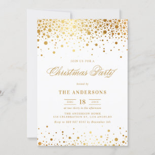 Faux Gold Foil Confetti julfest bjudan Inbjudningar