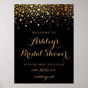 Faux Gold Foil Confetti Modern Black Möhippa Poster