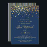 Faux Gold Foil Confetti Navy Blue Pub Mitzvah Inbjudningar<br><div class="desc">Inbjudan familj och vänner till er sons Pub Mitzvah med elegantens marinblått och guld inbjudan. Den har faux guld konetti-punkter och rand mönster. Anpassa genom att lägga till information om namn,  datum,  tid,  plats och andra händelser. Matchande objekt är tillgängliga.</div>