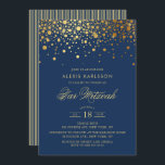 Faux Gold Foil Confetti Navy Blue Pub Mitzvah Inbjudningar<br><div class="desc">Inbjudan familj och vänner till er sons Pub Mitzvah med elegantens marinblått och guld inbjudan. Den har faux guld konetti-punkter och rand mönster. Anpassa genom att lägga till information om namn,  datum,  tid,  plats och andra händelser. Matchande objekt är tillgängliga.</div>