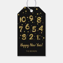 Faux Gold Foil Countdown Gott nytt år Gift Märkres Presentetikett