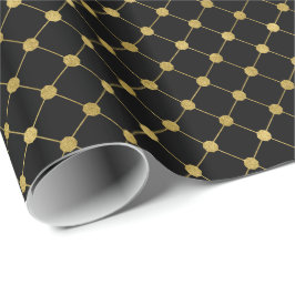 Faux Gold Foil Dot Mönster Helgdag Wrapping Papper Presentpapper