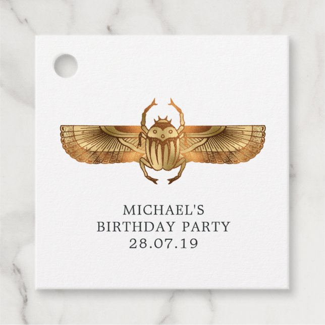 Faux Gold Foil Egyptian ThMeckare Party Gåvor Etiketter (Framsida)